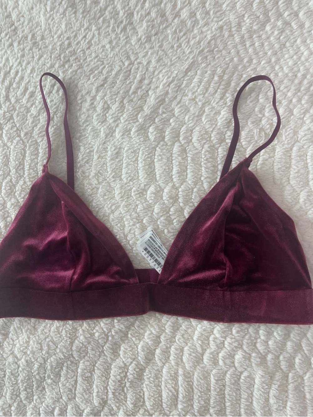Forever 21 Velvet Triangle Bralette in Burgundy
